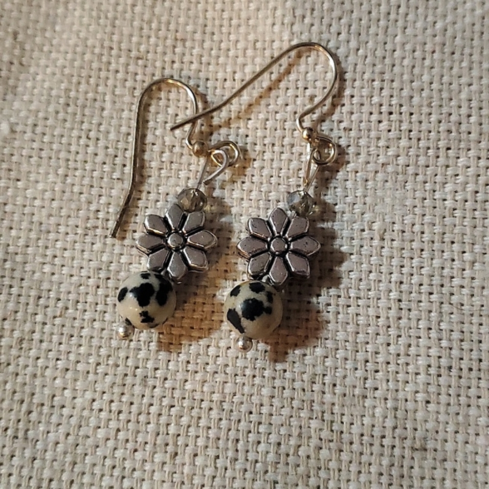 Handmade Dalmatian Jasper earrings